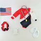 American Fashion World 18-inch Doll Gymnastic Outfit Set - 5 Piece Premium Quality Fabric Apparel, Trendy Design, Model BC11