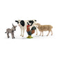 Schleich Farm Animals 4-Piece Set for Toddlers and Kids Ages 3+ with Donkey  Cow  Rooster & Sheep Figurines