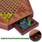Vamslove Chinese Checkers 15' Large Upgraded Version Wooden Game Board, 16Mm 60+12 Colorful Glass Marbles, Easy Grasping For Adults And Kids, W/Storage Drawer, Fun For Family Gathering