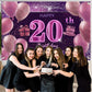 20Th Birthday Decorations For Girls Happy Birthday Banner Pink Decorations For A Party Birthday Backdrop For Women