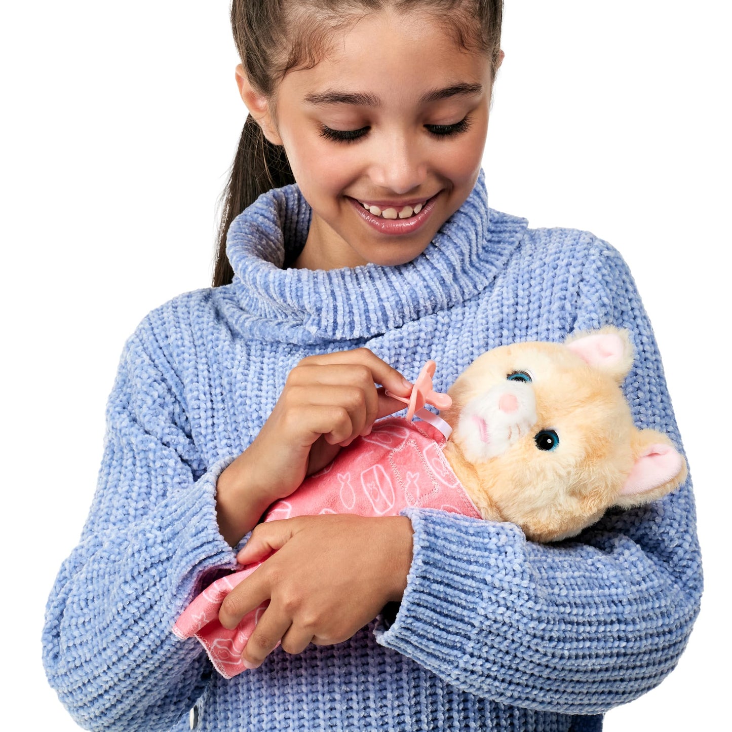 Little Live Pets Cozy Dozys Ginger the Kitty - Interactive Plush Toy with 25+ Sounds, Magical Eye Movement, Includes Blanket & Pacifier, Ages 4+