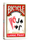 Bicycle Large Print Playing Cards  Bridge Size Playing Cards  Large Print Playing Cards for Seniors  1 Deck  Red & Blue  Color May Vary