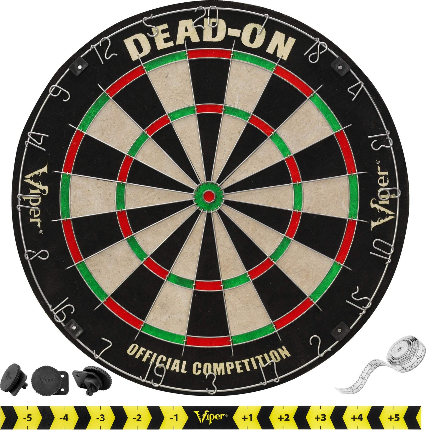 Viper Dead-On Tournament Bristle Steel Tip Dartboard Set with Staple-Free Bullseye, Metal Triangular Spider Wire for Reduced Bou