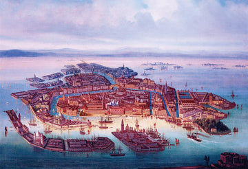Chengqism Mini Puzzles Adults 1000 Pieces Water City Venice Scene Oil Painting Jigsaw Puzzle Hard Small