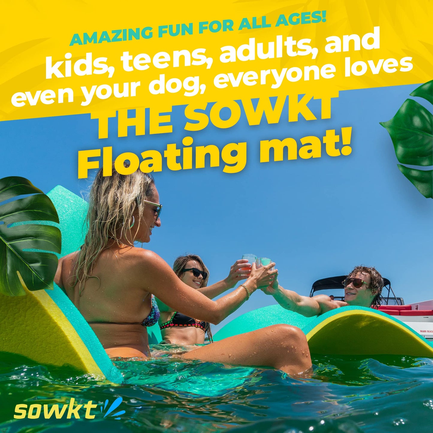 SOWKT Lily Pad Floating Mat (9x6 ft) - Made in USA - enhanced Floating Water Mat for The Lake and Boating - Giant Floating Water Pad for Lakes | Lilly Pad Floating Water Dock