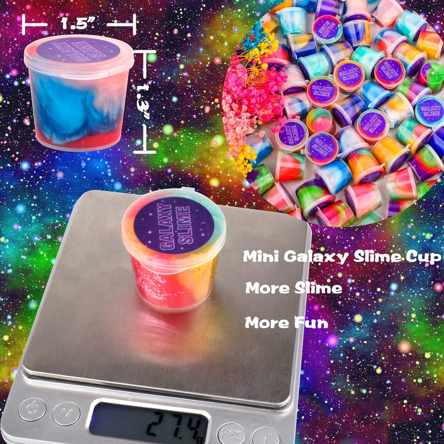 Galaxy Slime Kit 78 Pack, Mini Easter Slime Party Favors For Kids, Slime Bulk Stress Relief Toys For Girls Boys, Goodie Bag Stuf