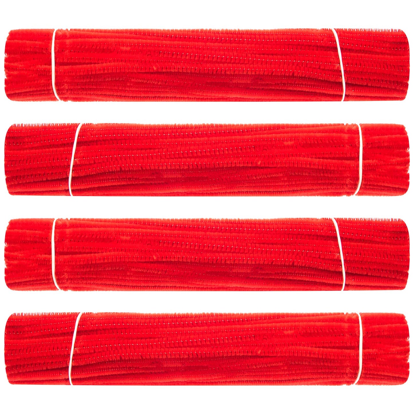 Waycreat 400 Pieces Pipe Cleaners Red Chenille Stem for DIY Art Craft Decorations (6mm x 12 Inch)
