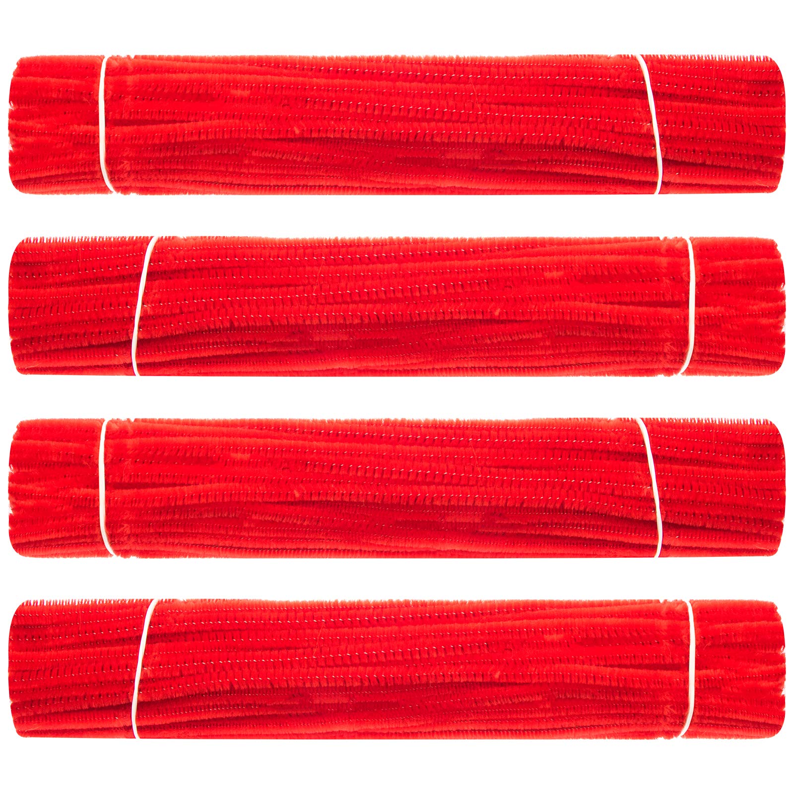 Waycreat 400 Pieces Pipe Cleaners Red Chenille Stem for DIY Art Craft Decorations (6mm x 12 Inch)