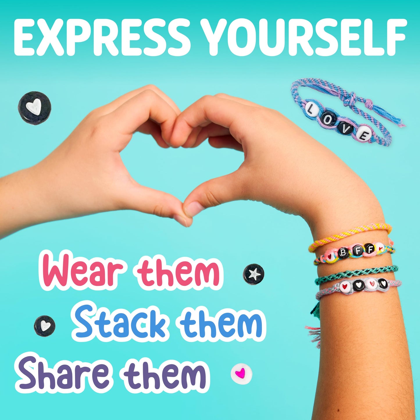 Creativity for Kids Best Friends Bracelets Mini Craft Kit: Create 10 Friendship Bracelets - Bracelet Making Kit for Girls, Jewel