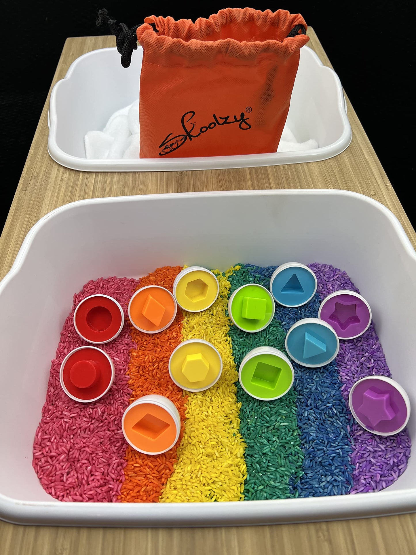 Skoolzy Shapes Matching Egg Toy 6 pc Set, Easter Egg Basket Toys for Toddlers, Montessori Sensory Bin Toy for Preschool Kids & B