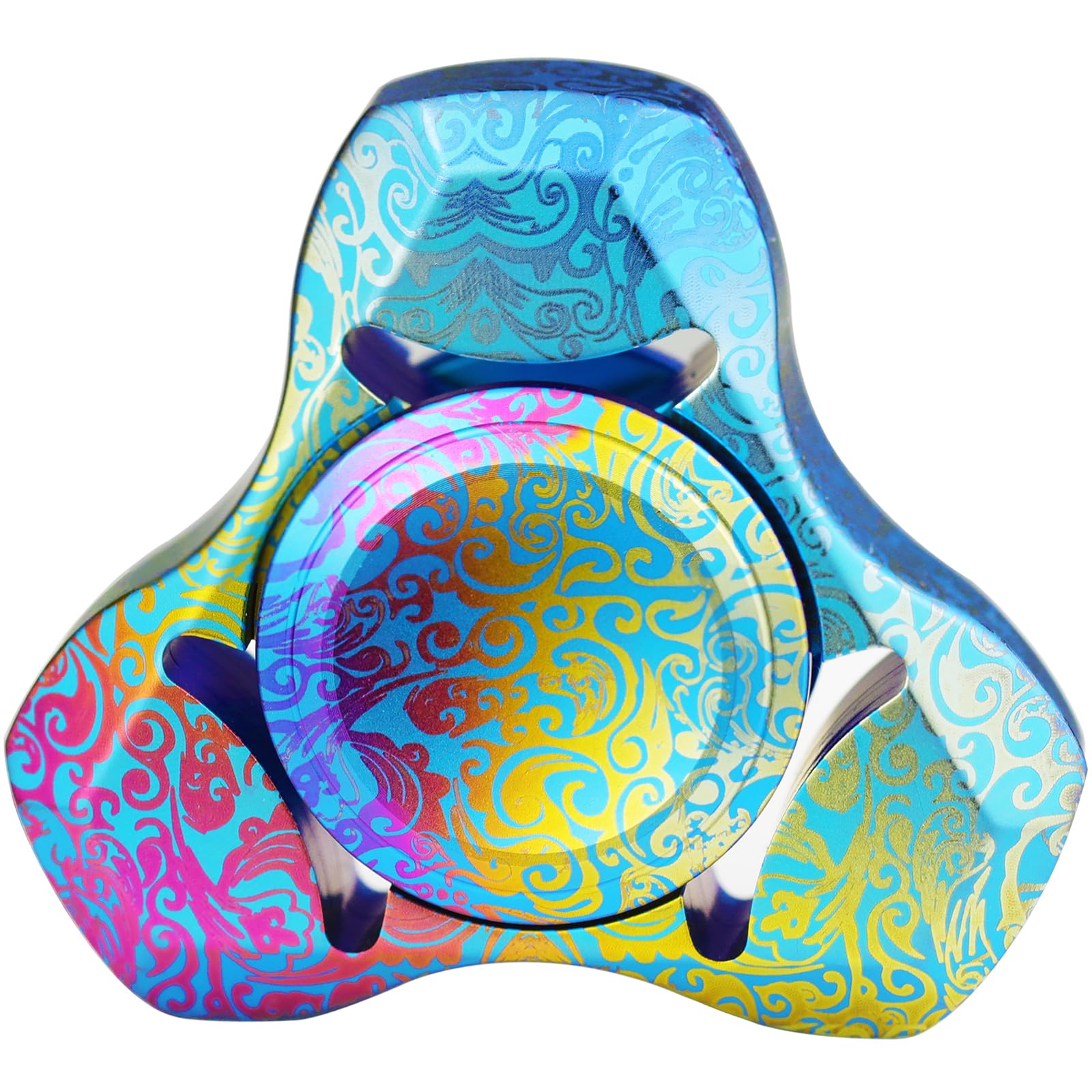 FREELOVE Metal Fidget Spinner for mature-themeds  Heavy Duty Tri-Spinner Toys  Small Mini Fox Figette Tools  Silent High Speed enhanced Bearing  Fast Spin Hand Widget  Titanium Alloy Acanthus Leaves