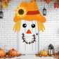 Thanksgiving Scarecrow Door Cover Fall Scarecrow Door Decoration Autumn Harvest Backdrop DIY Scarecrows Banner Backdrop for Home