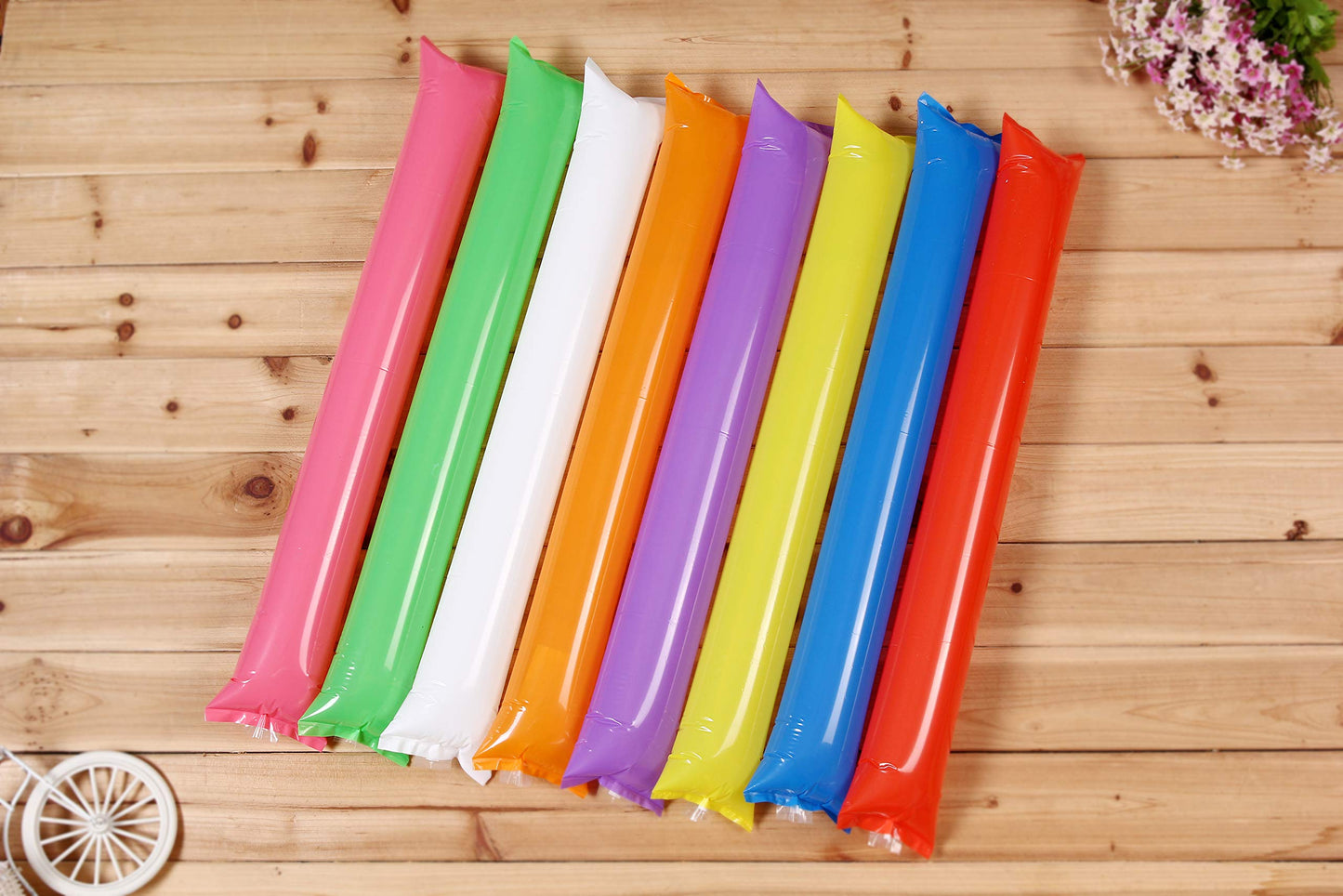 Hooshing 40Pcs Blue Thunder Sticks Noise Maker Cheerleading Plastic Clap Hands Outfit Inflatable Noisemakers For Cheering Basket