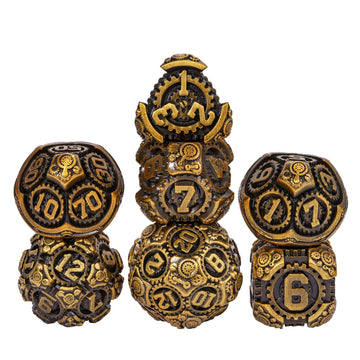 Iustidie Metal Dice Set D&D, 7-Die Dnd Dice Metal Gear Dice With Dice Gift Bag For Dnd Dungeons And Dragons Role Playing Games(A