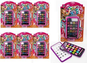 JA-RU Kids Makeup Beauty Toy Kit for Girls (6 Makeover Set) Cell Case w/Mirror, Brush & Eyeshadow Palette. Kids Real Makeup Wash