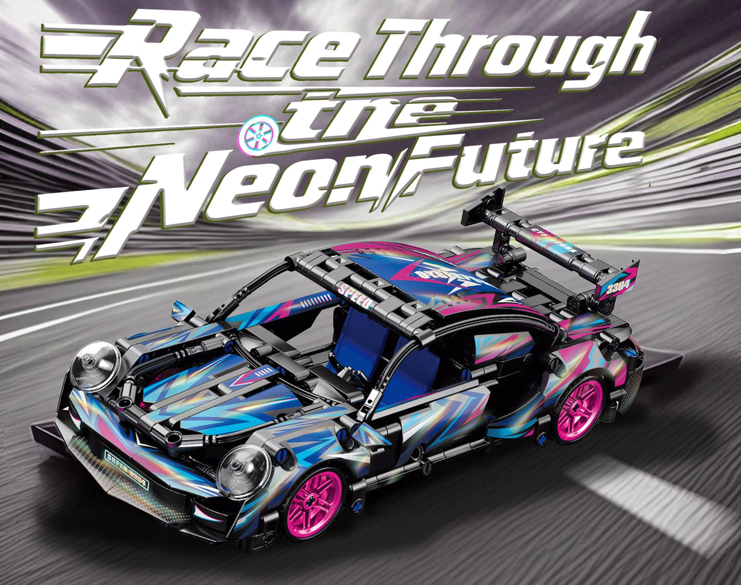 Sosuy Building-Block Race-Car Set  1:18 Technical Model Kit 540 Pcs DIY Pull-Back Cyberpunk Toy for Boy Girl Kid Age 6+ Year  Birthday Gift for Teen mature-themed Display  Speed Super Sports Cars Bricks Icons