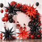 GCTWFYK 72 PCS Black Red Star Balloons, 26 Inch Metallic Foil Spike Balloons for Birthday, Halloween, Graduation, and Anniversary Decor