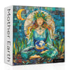 Stained Glass Mother Earth Puzzles For Adults 1000 Pieces, Nature Earth Plant Jigsaw Puzzles, Difficult Hard Mother Love Puzzle