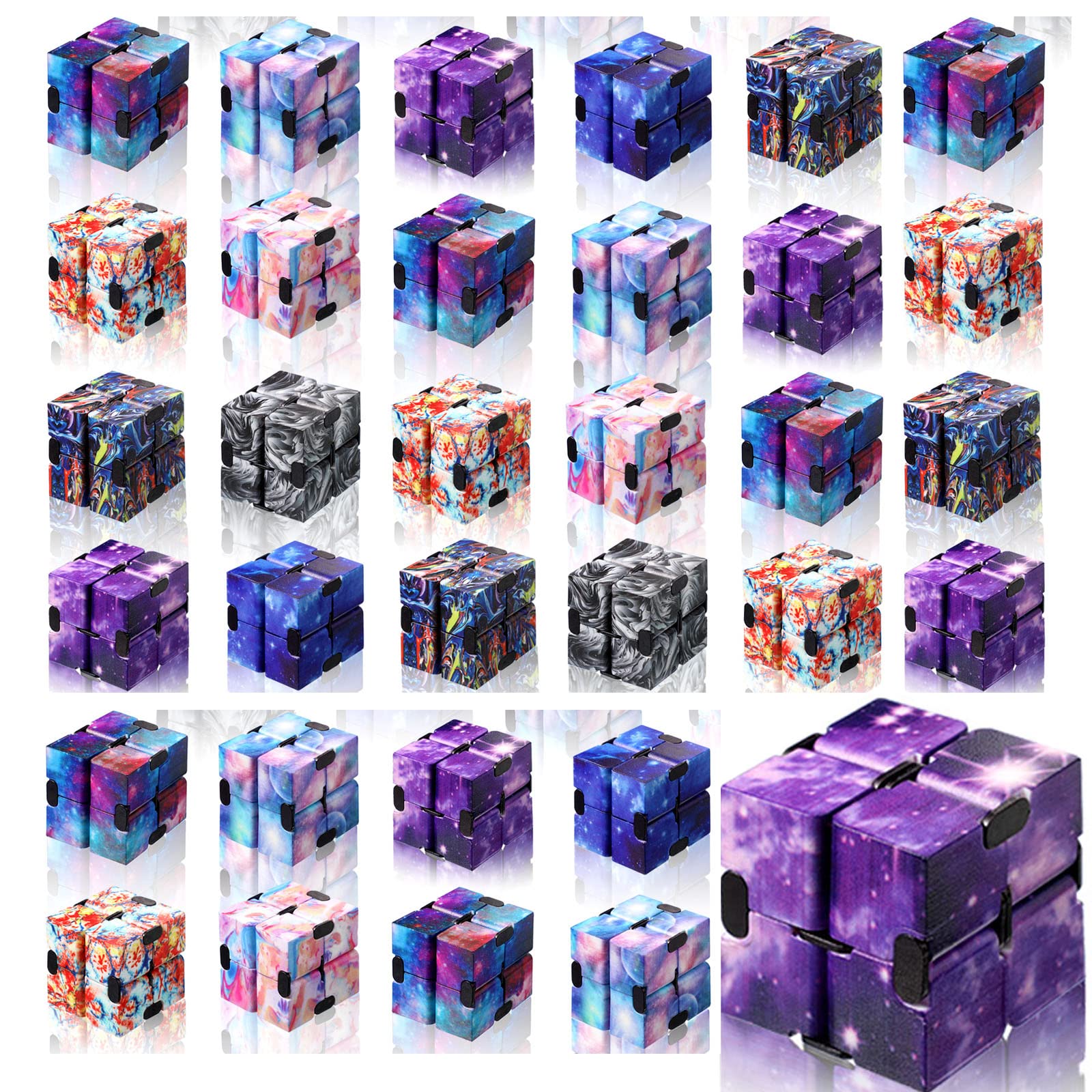Chivao 36 Pcs Infinity Cube Sensory Toy Handheld Infinite Toy Flipping Hand Cube Desk Gadget Gift Portable Blocks for Adults Anx