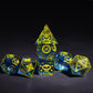 Cusdie 7-Piece Sharp Edges Dnd Dice Set With Pirate Design - Perfect For Tabletop Rpgs Board Games Gifting And Collecting(Blue W