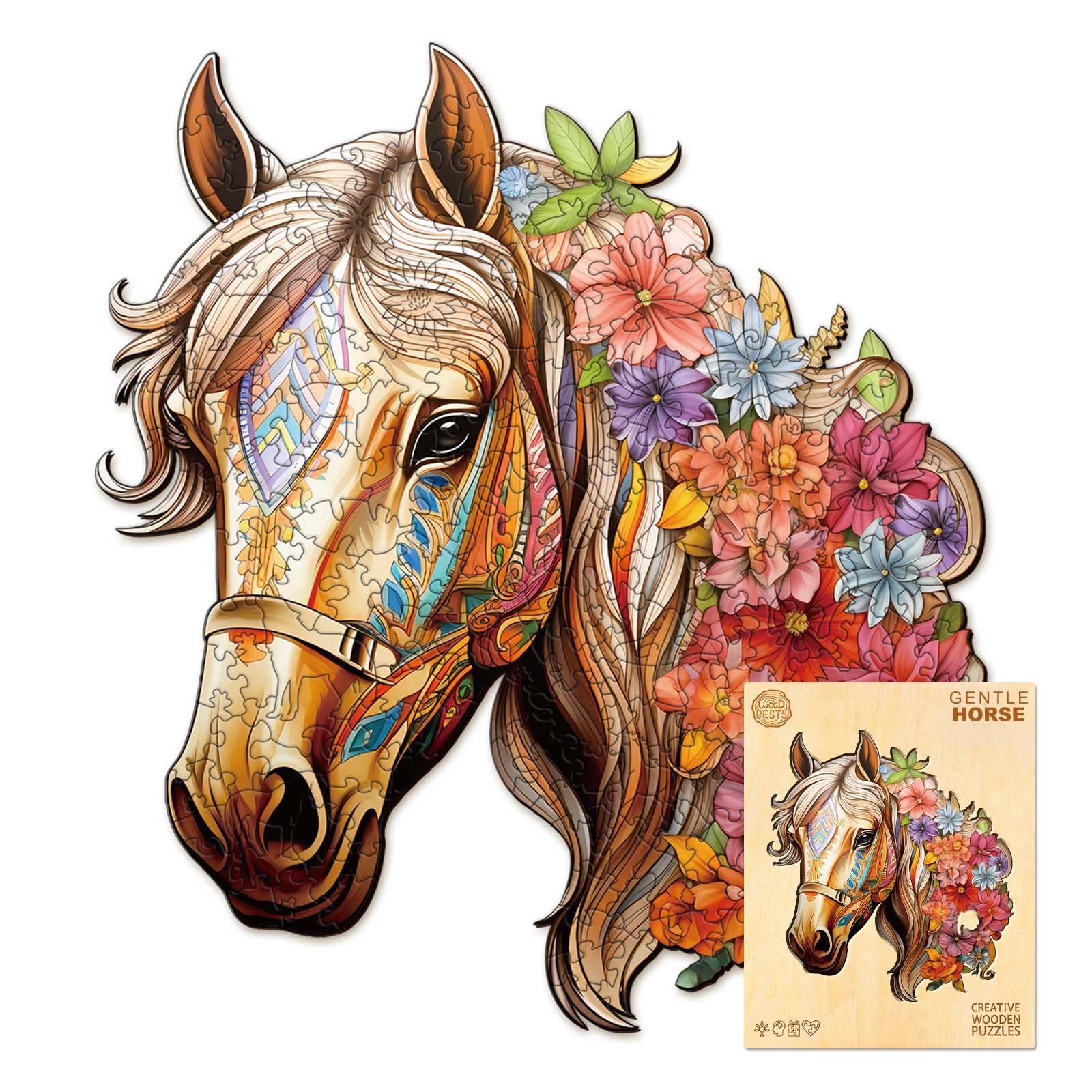 Wooden Puzzles For Adults, Wooden Horse Puzzles, 200 Pieces Puzzles For Adults, Birthday Gifts For Puzzle Lover, Wooden Jigsaw Puzzles (M-11.4 * 11In)