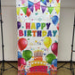 3X6Ft Colorful Kids Birthday Party Door Banner Children Newborn Baby Shower Happy Birthday Background Balloons Candy Bar Gifts B