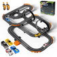 Slot Car Race Track Set Electric Or Battery Powered Racing Car Track For Kids Boys, With 4 High-Speed Cars And 2 Hand Controllers,Dual Racing Game Toys For Children Age 6 7 8 Years Old