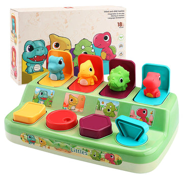 Aiqi Interactive Pop Animal Up Pals Baby Toy,Cause And Effect Toy,Early Learning Infant Toy For Sorting Colors,Montessori Develo