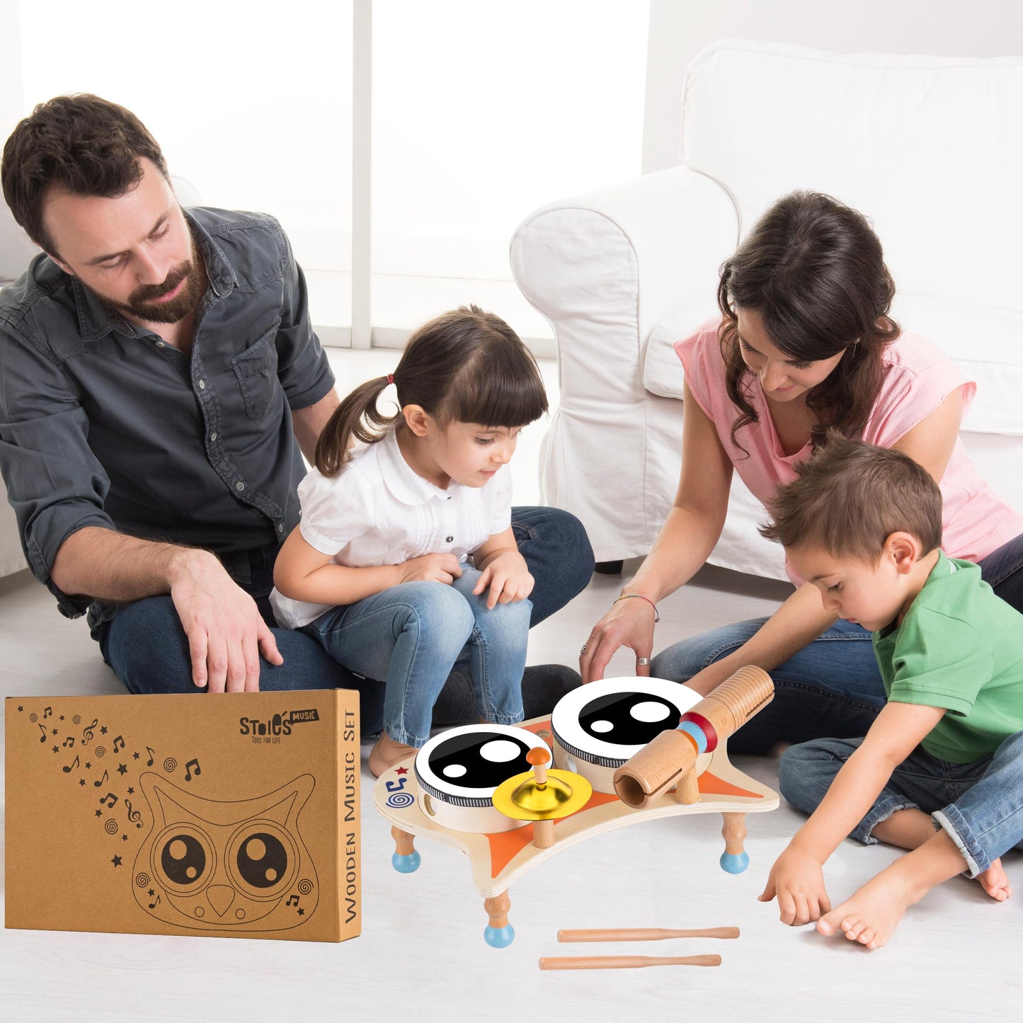 Stoie'S Drum Set For Toddlers 3-5 Baby Drum Set Wooden Musical Instruments Kids Drum Music Set Montessori Drum Set For Toddlers 5-7 Toy Drum Set For Children Ages 3-5 Kids Drum Set For 3 Years Old