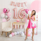 Paticool 16 Number Balloon Rose Gold, 40 Inch Large 16/61 Number Foil Mylar Balloons For 16Th Birthday Party Celebration Decorat