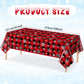 8 Pieces Red and Black Buffalo Plaid Merry Christmas Party Tablecloth Decorations,Plastic White Snowflake Buffalo Plaid Sign Tab