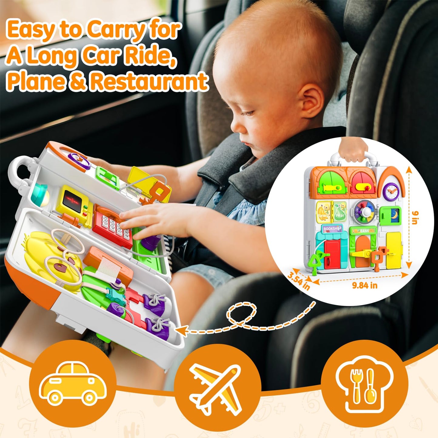 Innosky Busy Board Montessori Toys For 1+ Year Old Toddler Boy Girl, Baby Toys 12-18 Months, Sensory Toys For Toddlers 1-3 Year