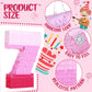Sratte Number Piñata Pink Piñata Birthday Decorations Gradient With Stick Blindfold Confetti For Girls Boys Birthday Anniversary Party Decorations Supplies(Number 7)