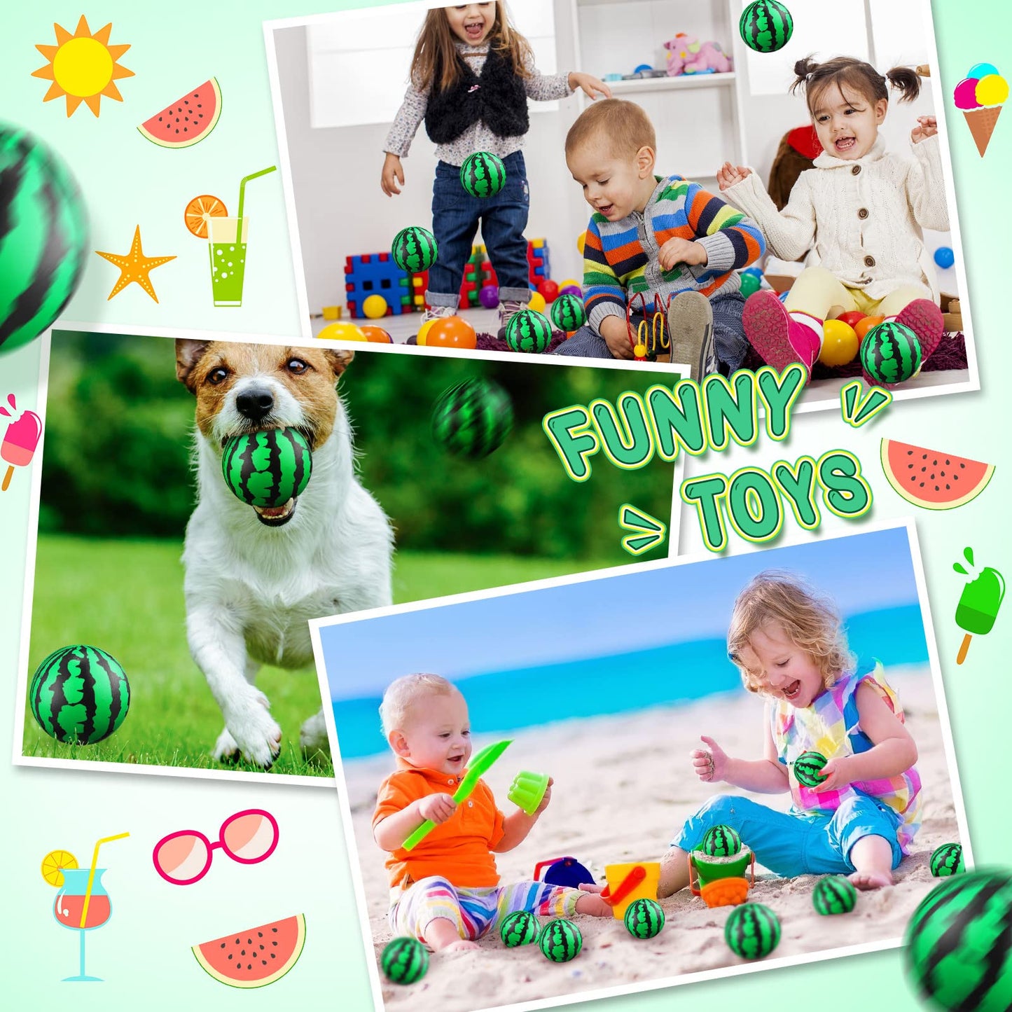 Zhanmai 36 Pack Watermelon Stress Balls Party Favors 2.5 Inch Sensory Fidget Toy Mini Watermelon Foam Balls One in a Melon Party Decorations Summer Pool Toys for Children mature-themeds Stress Relief Gifts