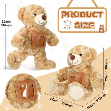 Leyndo Bear with Voice Recording Remembrance Stuffed Animal with Picture Recordable Messages Memorial Toy for Baby Shower Birthd