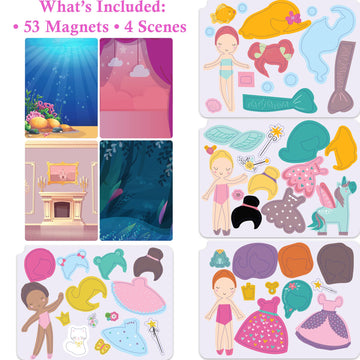 Hapinest Magnetic Dress Up Dolls For Girls, Magnet Dolls Dress Up, Pretend & Play Magnetic Travel Toys Tin Playset, Magnetic Dol