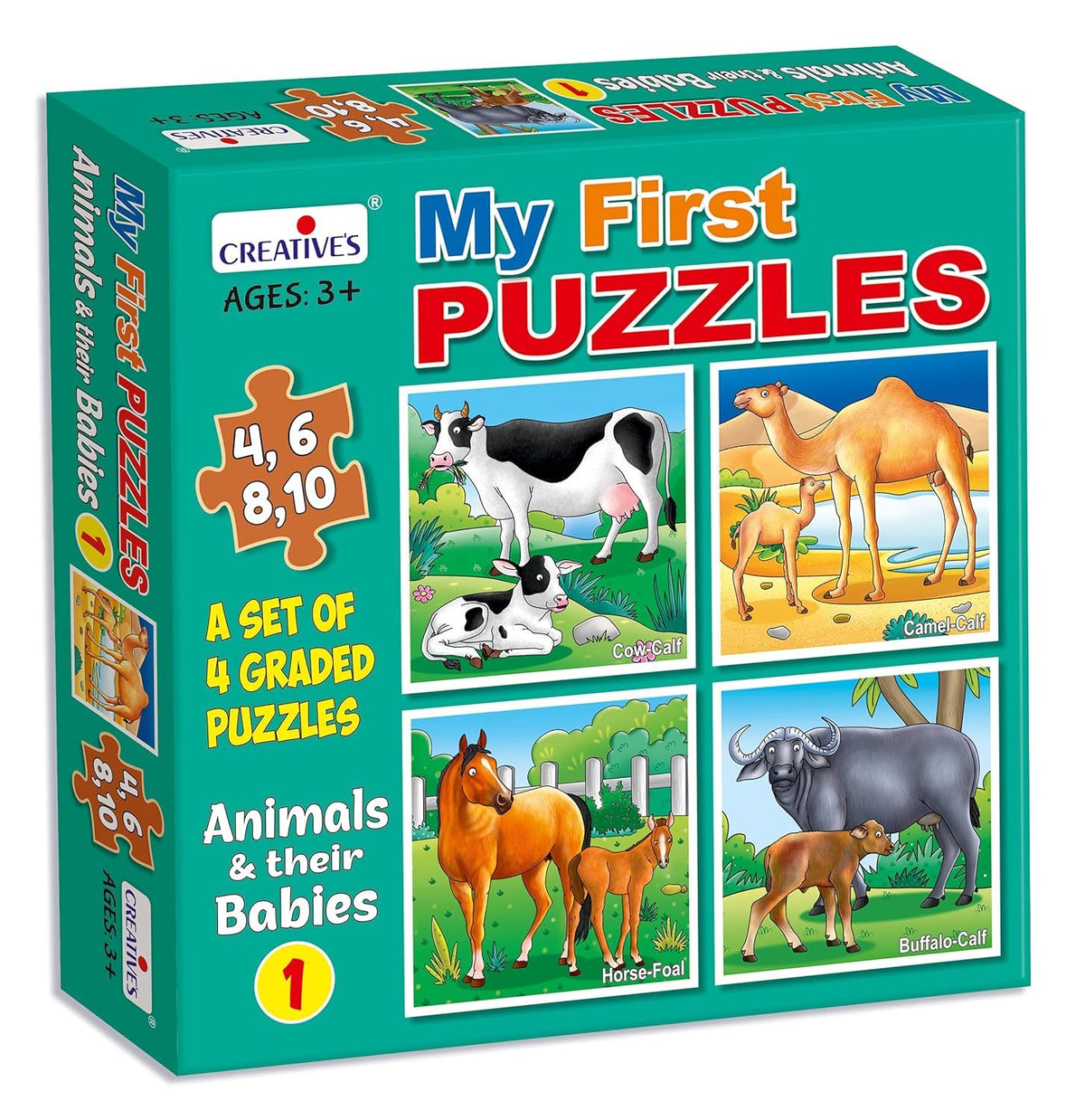 CreativeS My First Puzzles | Animal & Their Babies Puzzles | Early Puzzles For Kids | EyeHand Coordination For Kids | Kids Fun