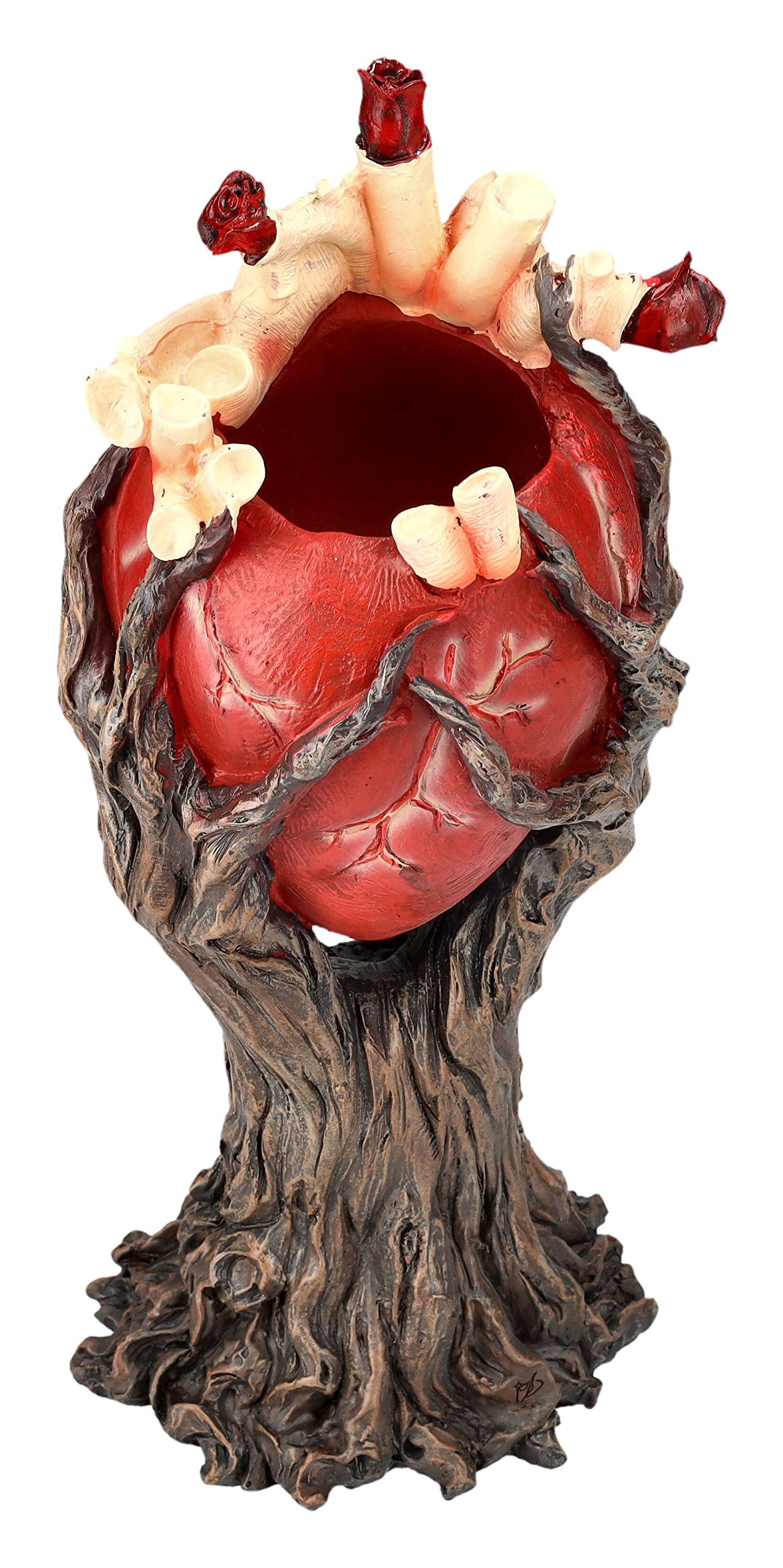 Pacific Giftware Red Anatomical Heart Tree With Greenman Trunk Statue Figurine 13.19” Tall