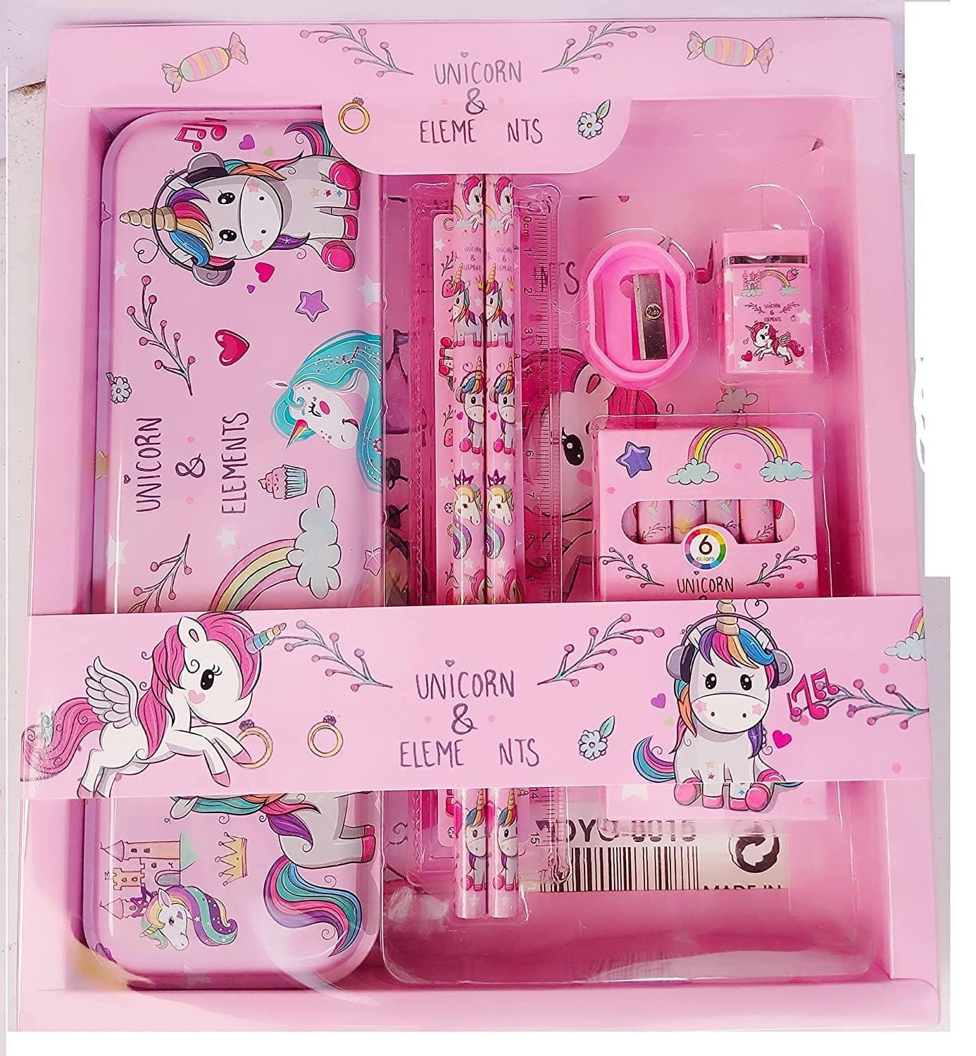 Kreyuza Stationary Kit For Girls Pencil Pen Book Eraser Sharpener Stationary Kit Set For Girls Birthday Gifts For Kids In Bulk K