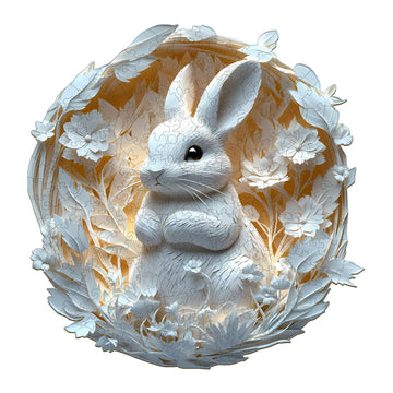 Wooden Puzzles For Adults, Wooden Jigsaw Puzzles For Adults Kids, 3D Paper Rabbit Unique Shaped Wood Puzzles Adult, Birthday Gif