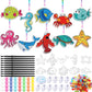 WinnerWhy 30 Sets Marine Animal Suncatchers Window Art Kits, DIY Sun Catchers Bulk Crafts Paint Your Own Window Sea Ocean Animal