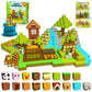 Planeko Magnetic Blocks Building Toys 70Pcs 1'' Magnet Blocks Farm Magnetic Toys For Kids 4-8 Stem Sensory Montessori Toys For T