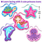 Krafun Beginner Mermaid Lacing Card Kit For Kids Arts & Crafts, 5 Easy Mermaid, Animal Lacing Projects, Lacing Cards For Toddlers, Fine Motor Preschool Skills Toys