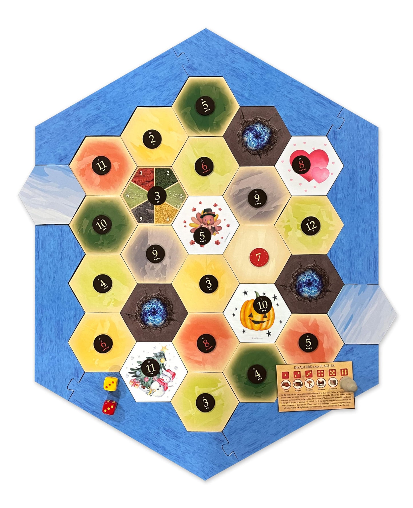 Valentines Love Letter Scenario Hex And Heart Meeple Tokens Holiday Expansion Compatible With Catan'S Settlers Of Catan And Cata