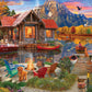 White Mountain Family Retreat Fall Puzzles 1000 Pieces Scenic Lake Cabin Puzzle For Adults And Families