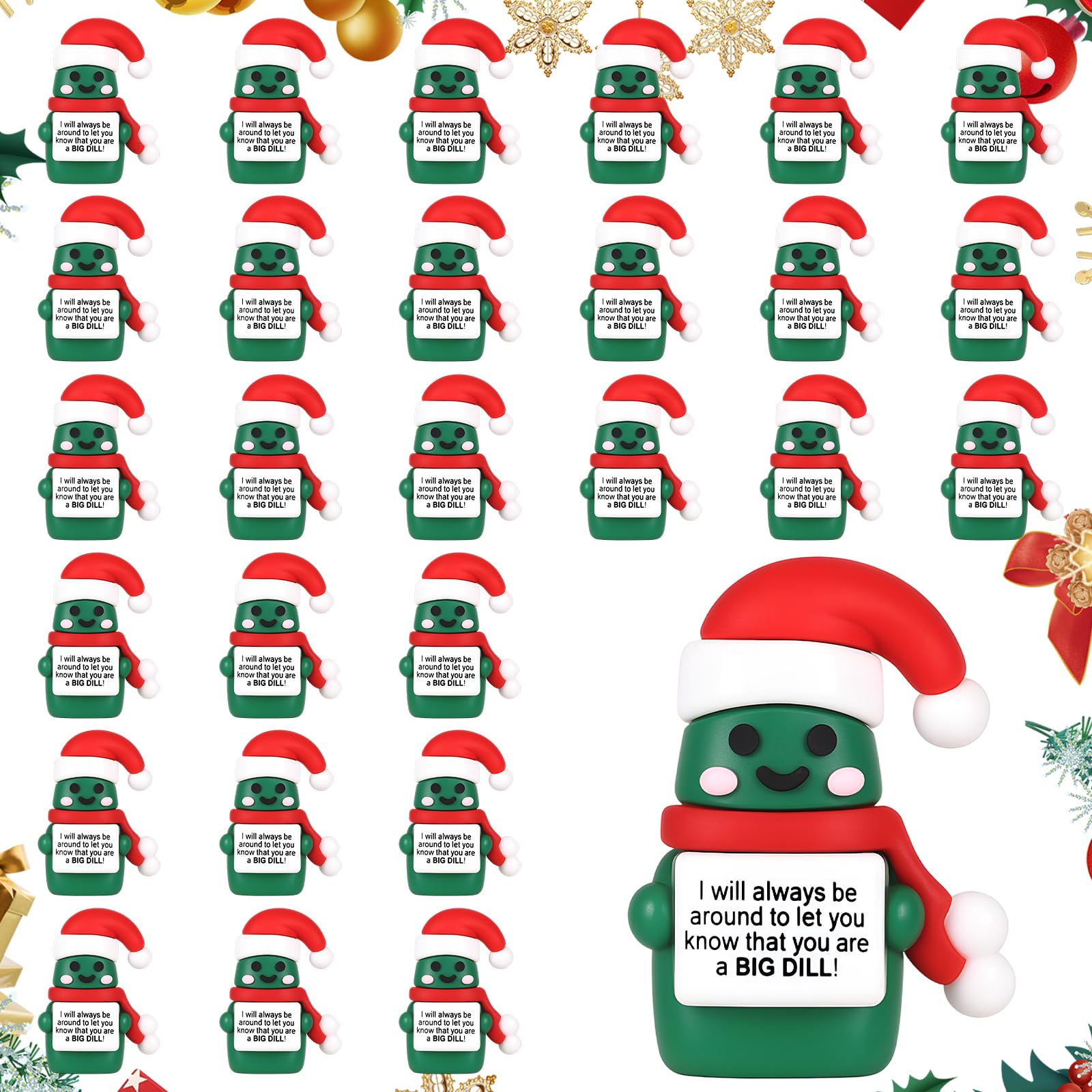 Gejoy 25 Pcs Mini Rubber Christmas Pickle Toys Positive Gifts Mini Christmas Pickles Decorations and Encouragement Birthday Motivational Gifts for Colleague Staff Teacher