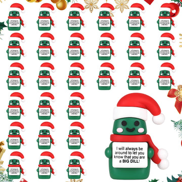 Gejoy 25 Pcs Mini Rubber Christmas Pickle Toys Positive Gifts Mini Christmas Pickles Decorations and Encouragement Birthday Motivational Gifts for Colleague Staff Teacher
