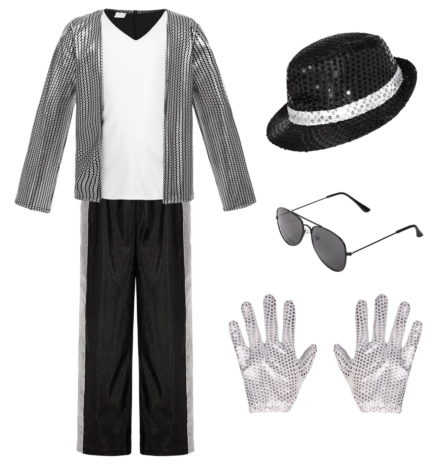 Chuangli Dance Star Costume For 80S 90S Pop Stage Cosplay Party Halloween Role Play Costume Set 80S 90S Dress Up Set
