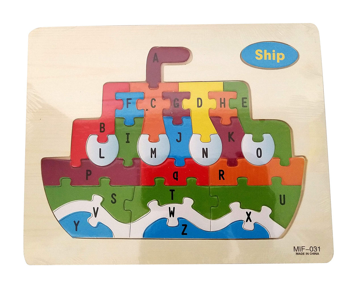 NPRC Wooden Colorful Learning Educational Puzzle Board Tray for Kids, Size 22cm X 18cm (Ship)
