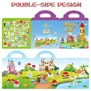 Ruson Reusable Sticker Book For Kids, Fairy Stickers Educational Learning Toys Travel Stickers Activity Books For Toddler Girls Boys Age 3+ Birthday Gifts